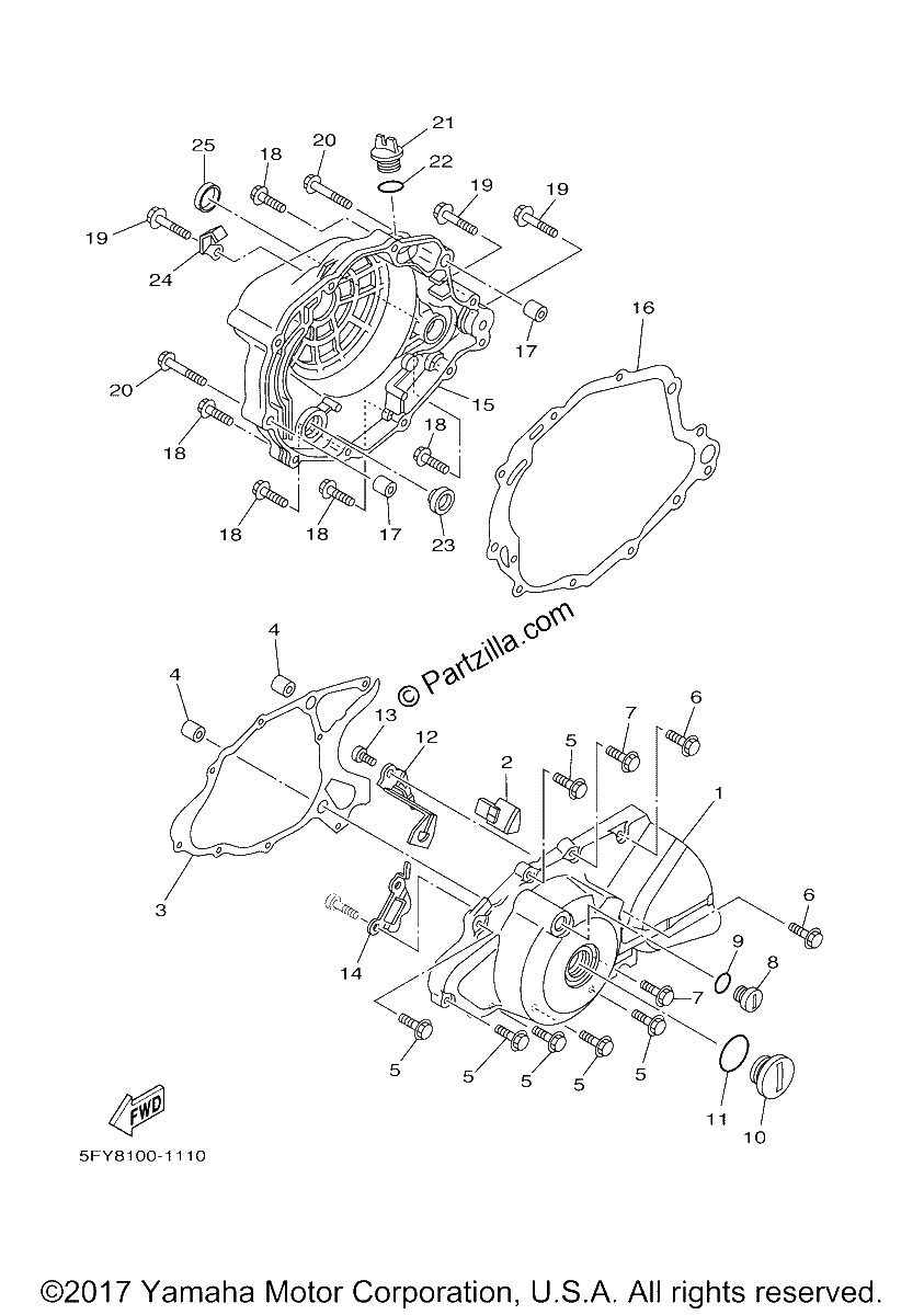 Diagrama de CRANKCASE COVER 1