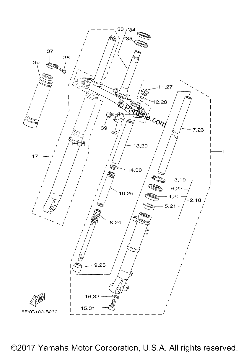 Diagrama de FRONT FORK