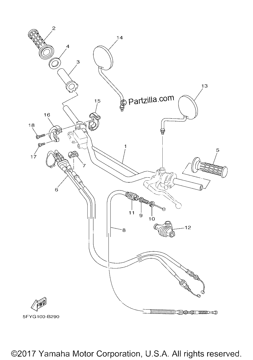 Diagrama de STEERING HANDLE CABLE
