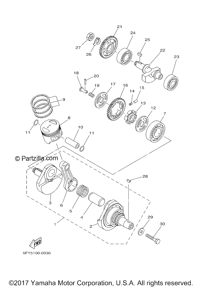 Diagrama de CRANKSHAFT PISTON
