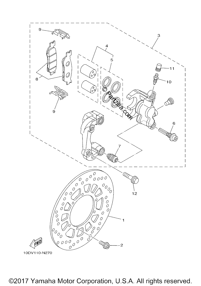 Diagrama de FRONT BRAKE CALIPER