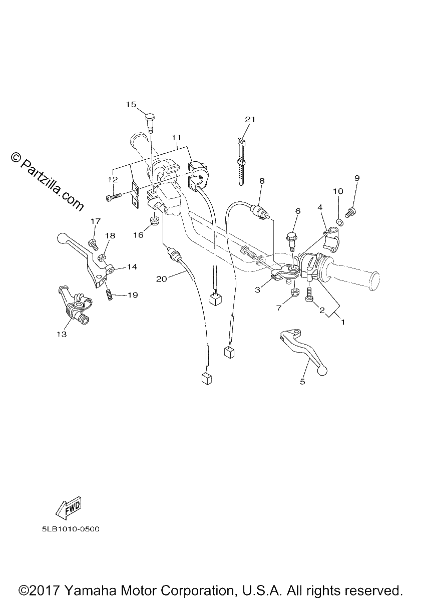 Diagrama de HANDLE SWITCH LEVER