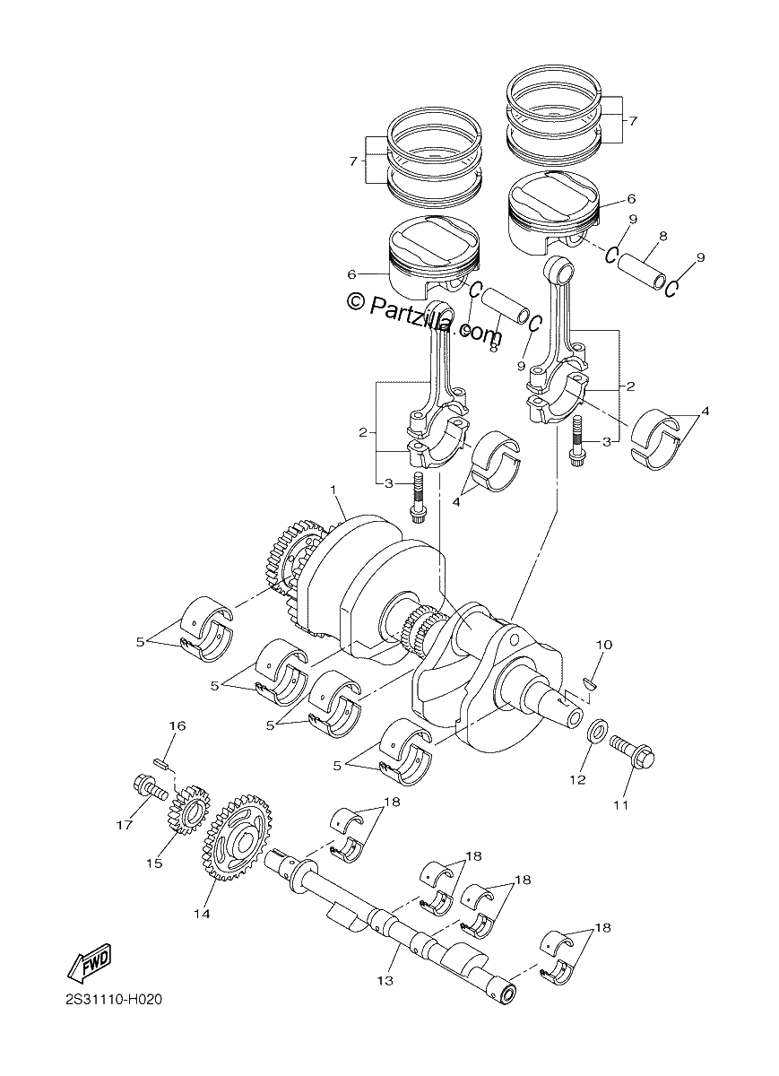 Diagrama de CRANKSHAFT PISTON