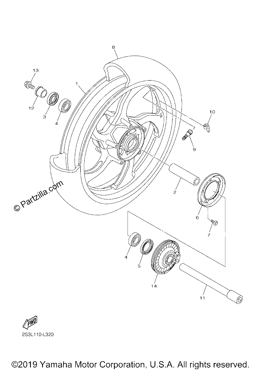 Diagrama de FRONT WHEEL