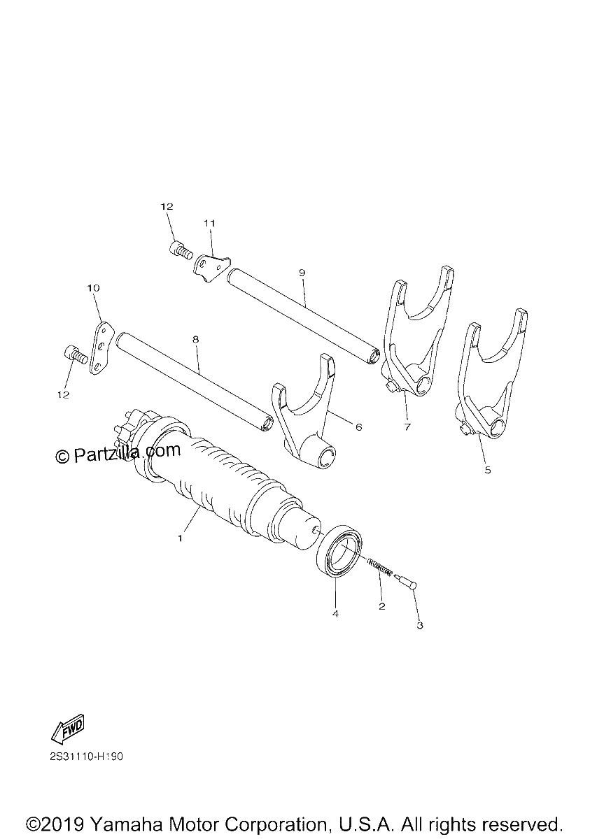 Diagrama de SHIFT CAM FORK