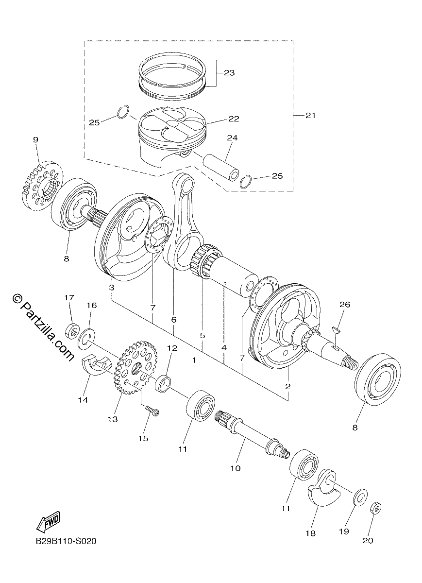 Diagrama de CRANKSHAFT PISTON