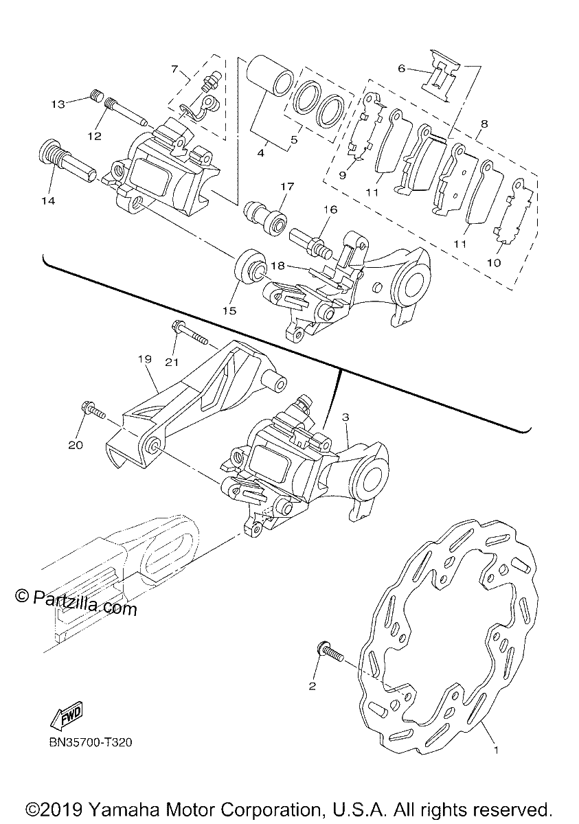 Diagrama de REAR BRAKE CALIPER