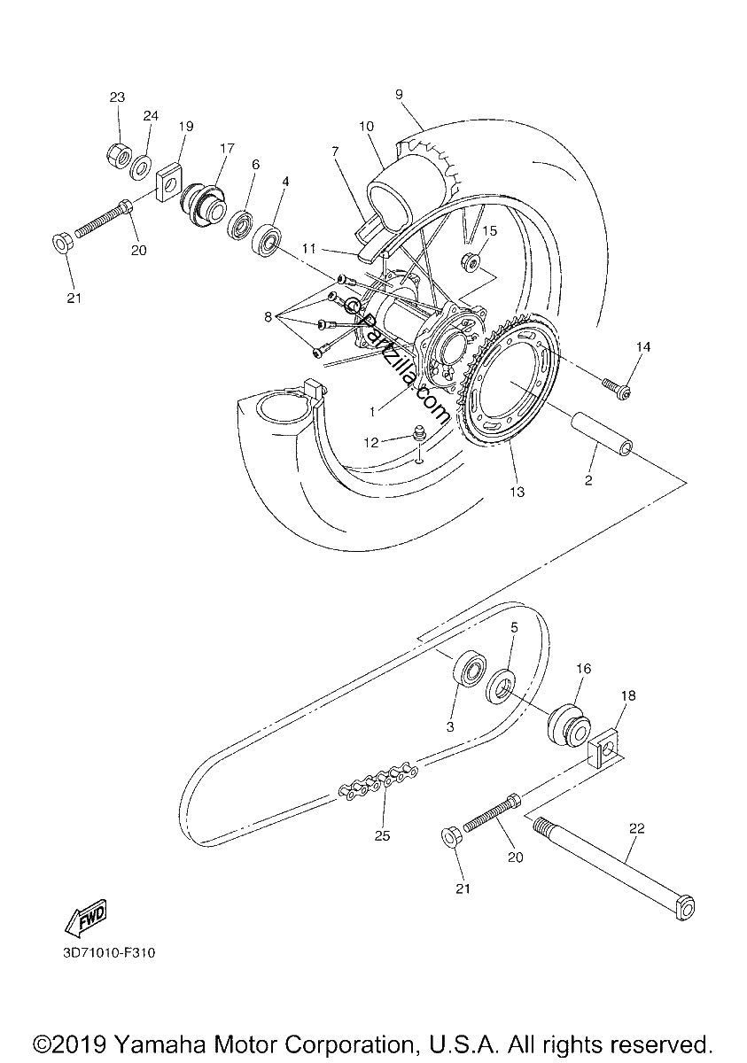 Diagrama de REAR WHEEL