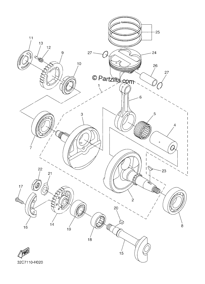 Diagrama de CRANKSHAFT PISTON
