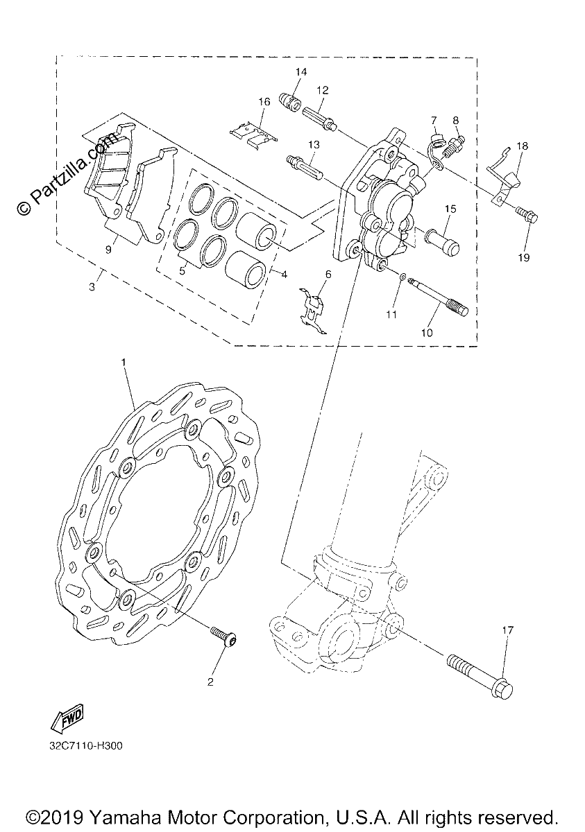 Diagrama de FRONT BRAKE CALIPER