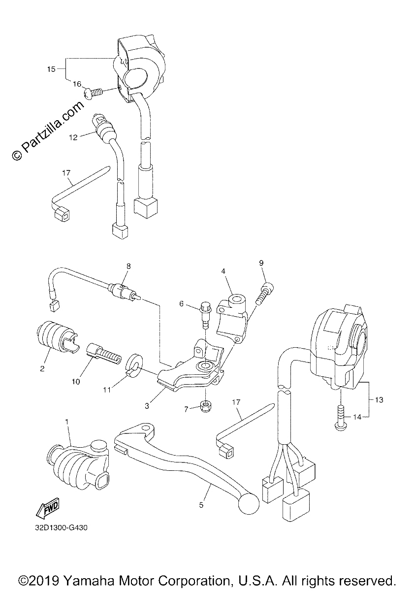 Diagrama de HANDLE SWITCH LEVER