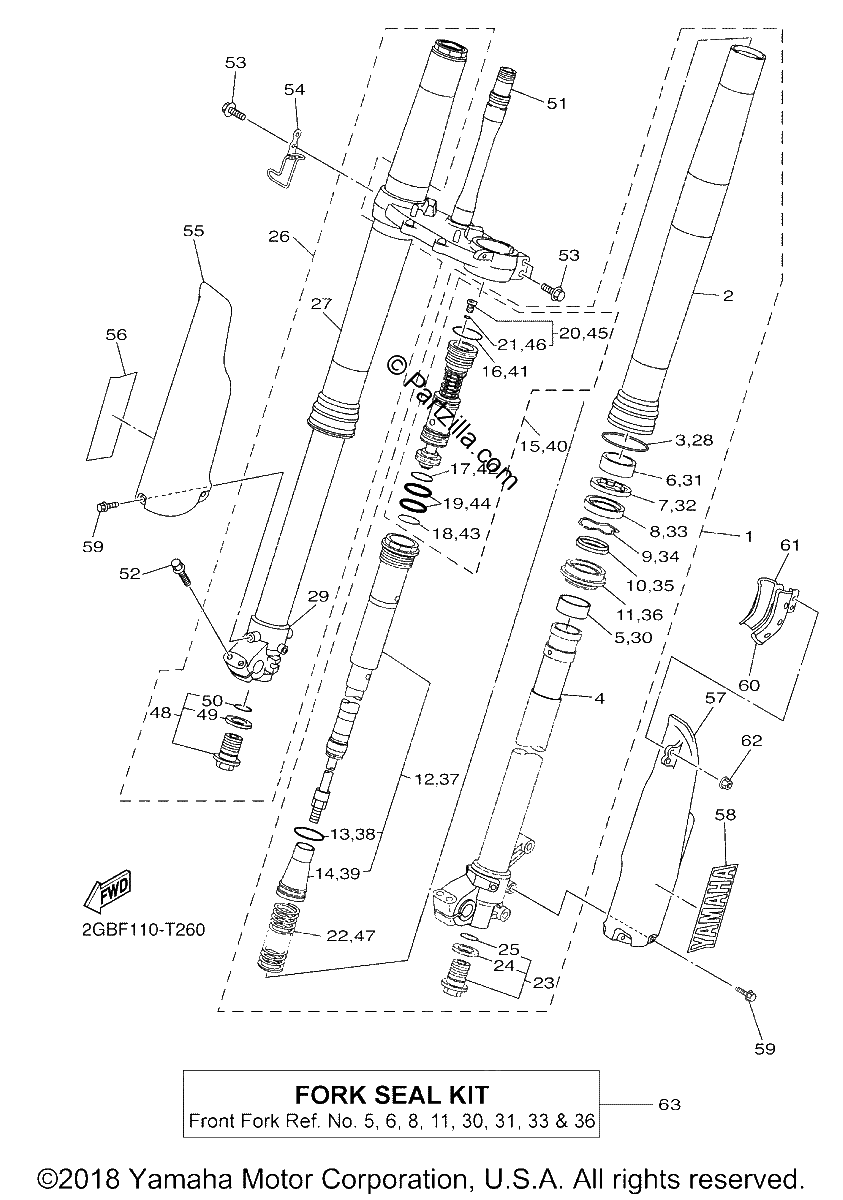 Diagrama de FRONT FORK