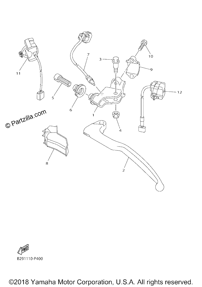 Diagrama de HANDLE SWITCH LEVER