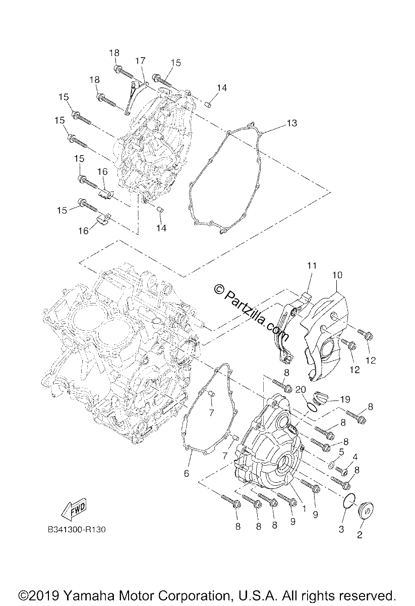 Diagrama de CRANKCASE COVER 1