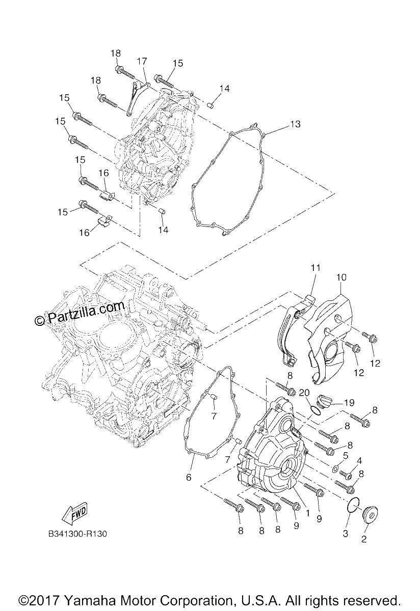 Diagrama de CRANKCASE COVER 1