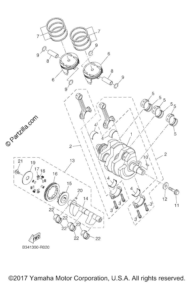 Diagrama de CRANKSHAFT PISTON