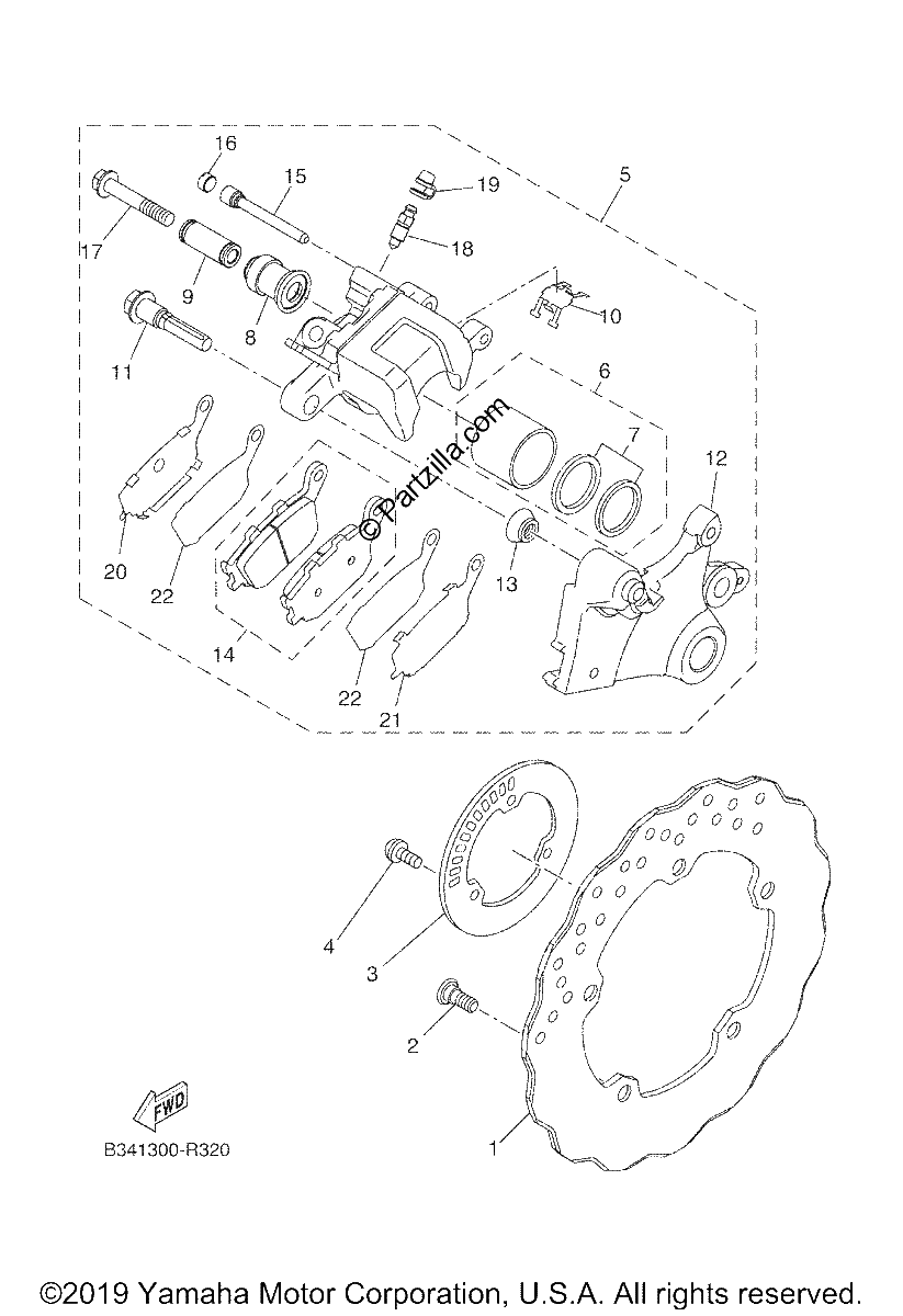 Diagrama de REAR BRAKE CALIPER