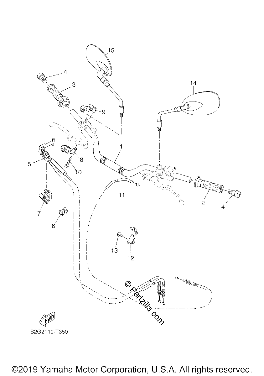 Diagrama de STEERING HANDLE CABLE