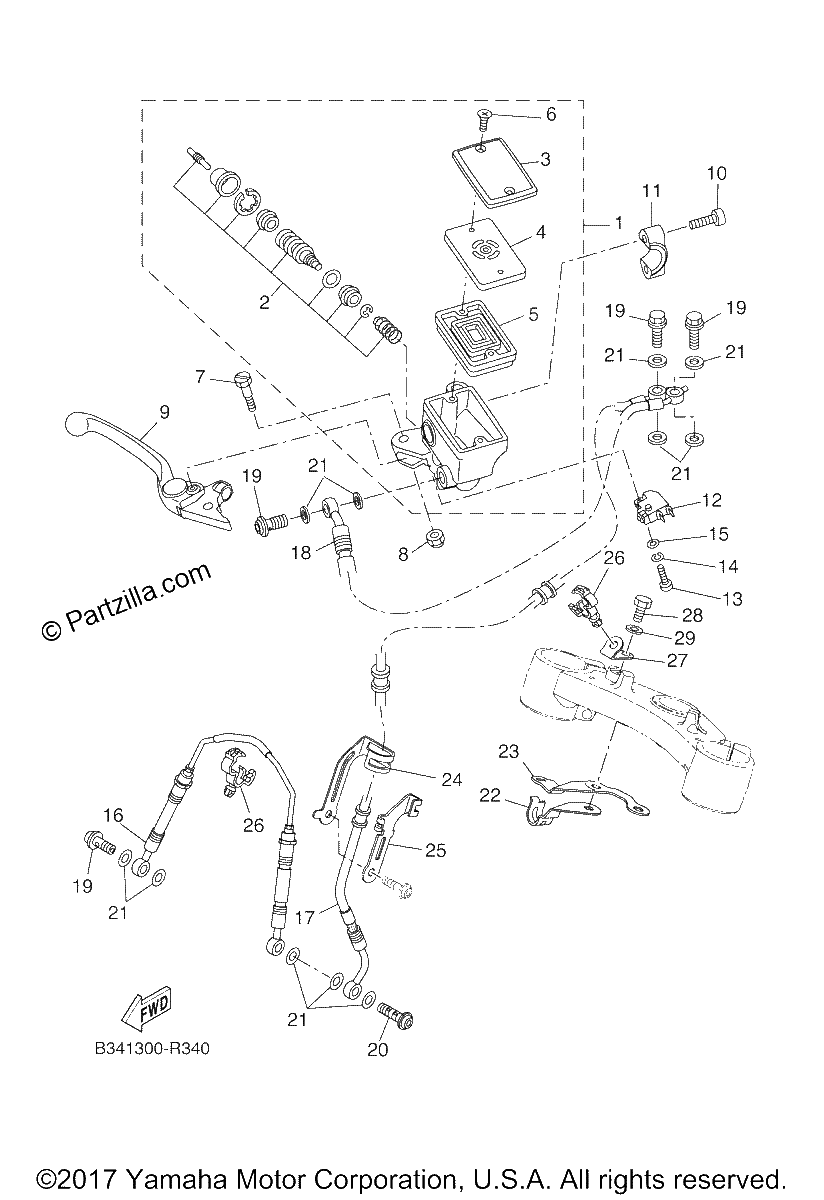 Diagrama de FRONT MASTER CYLINDER