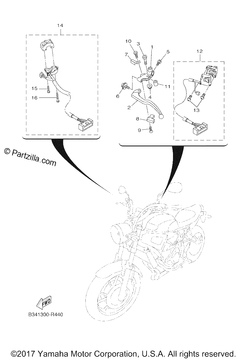 Diagrama de HANDLE SWITCH LEVER