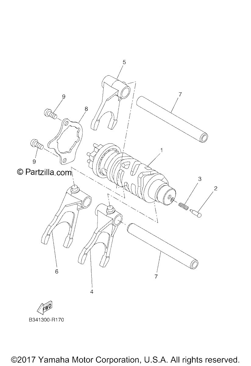 Diagrama de SHIFT CAM FORK