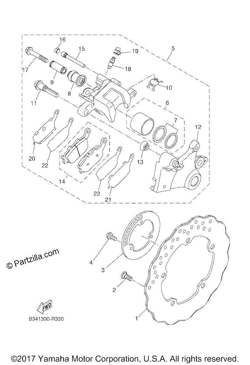 Diagrama de REAR BRAKE CALIPER