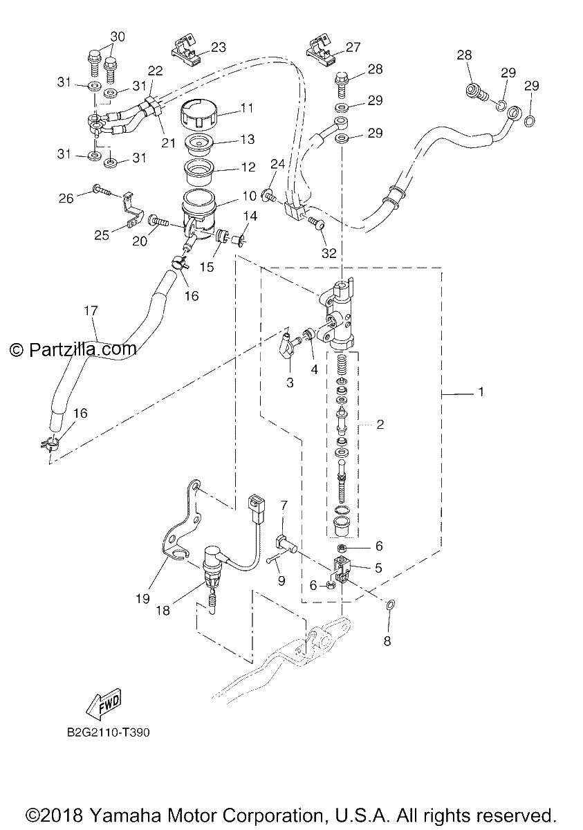 Diagrama de REAR MASTER CYLINDER