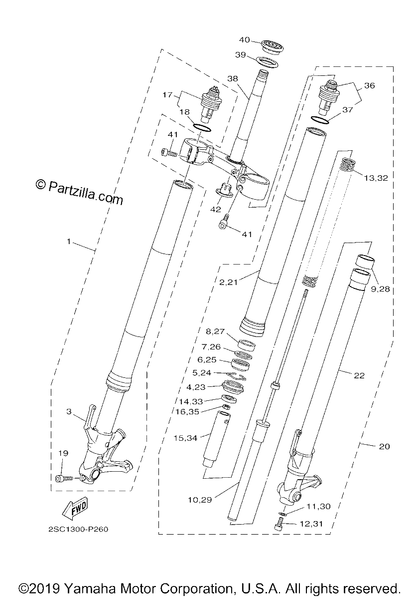 Diagrama de FRONT FORK