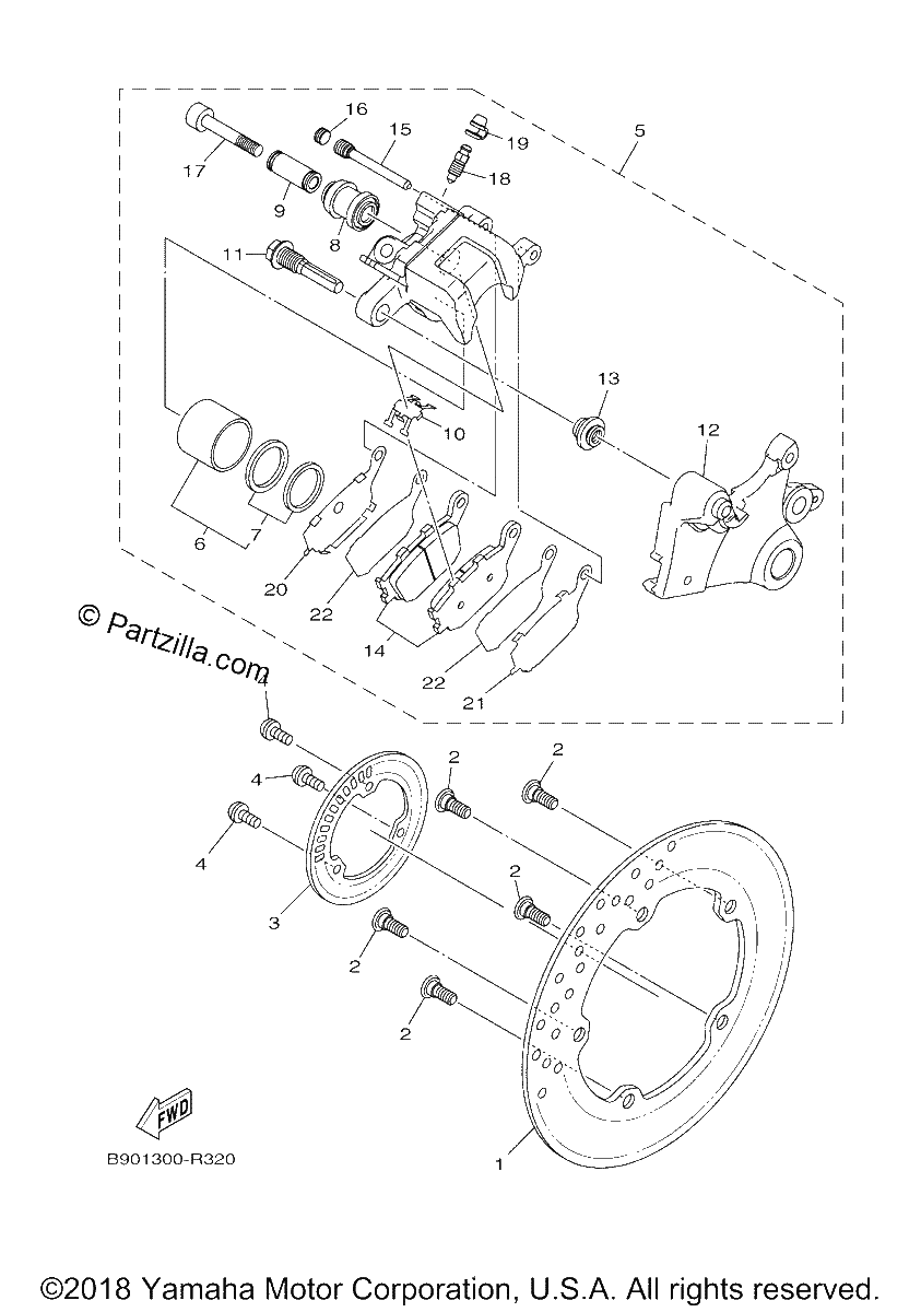 Diagrama de REAR BRAKE CALIPER