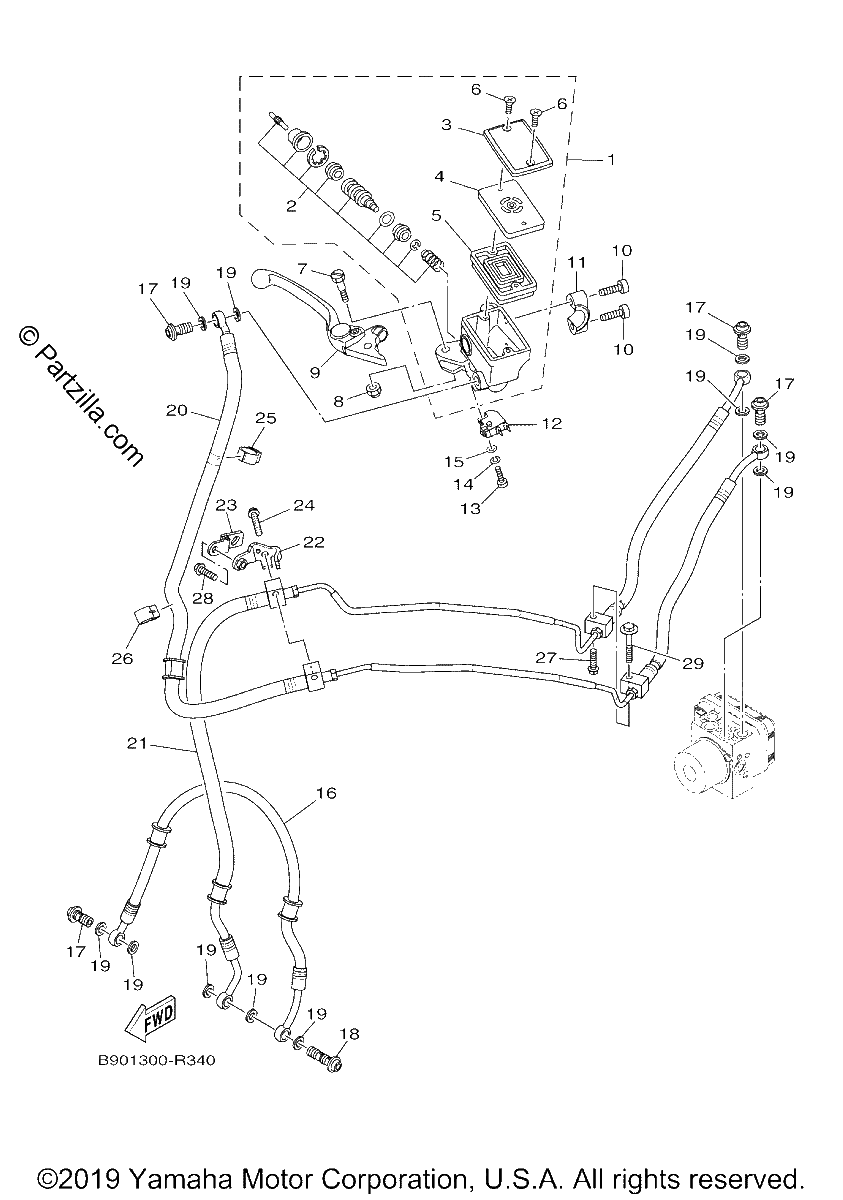 Diagrama de FRONT MASTER CYLINDER