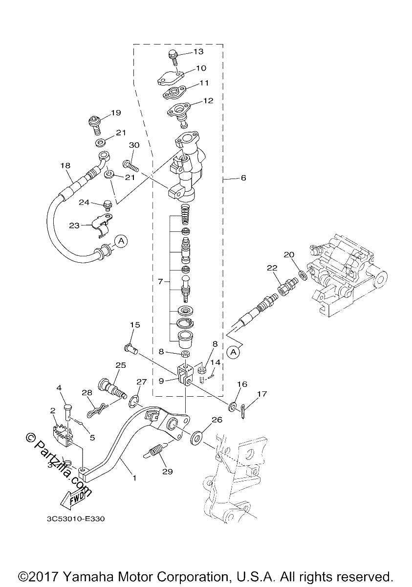 Diagrama de REAR MASTER CYLINDER