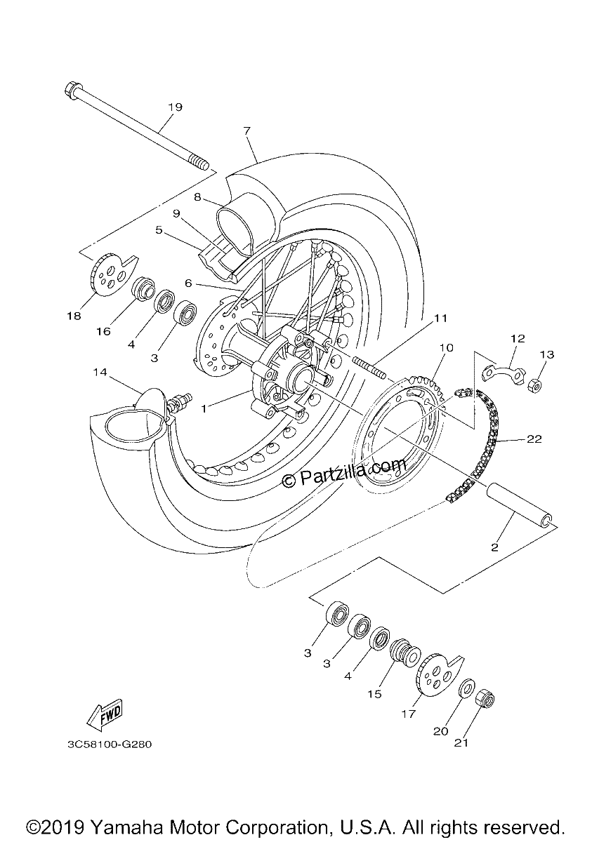 Diagrama de REAR WHEEL