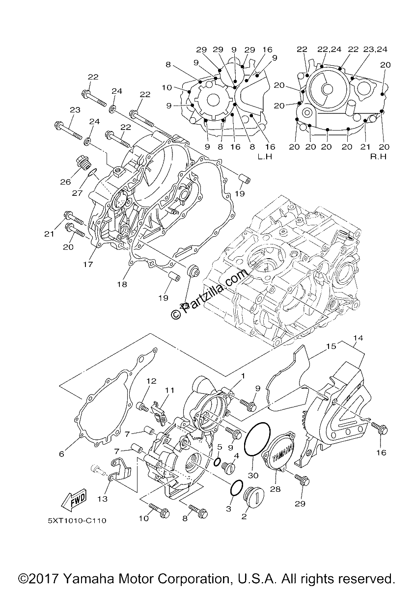 Diagrama de CRANKCASE COVER 1