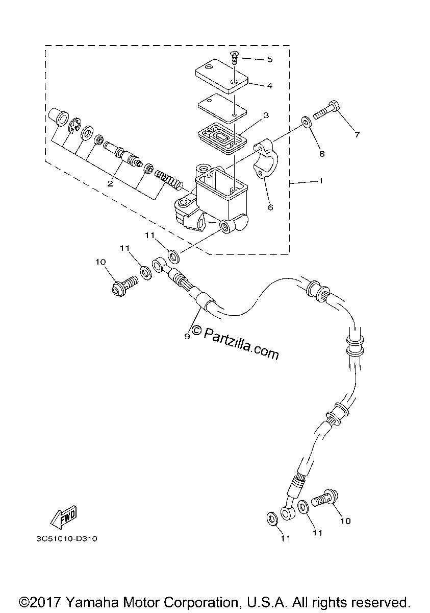 Diagrama de FRONT MASTER CYLINDER
