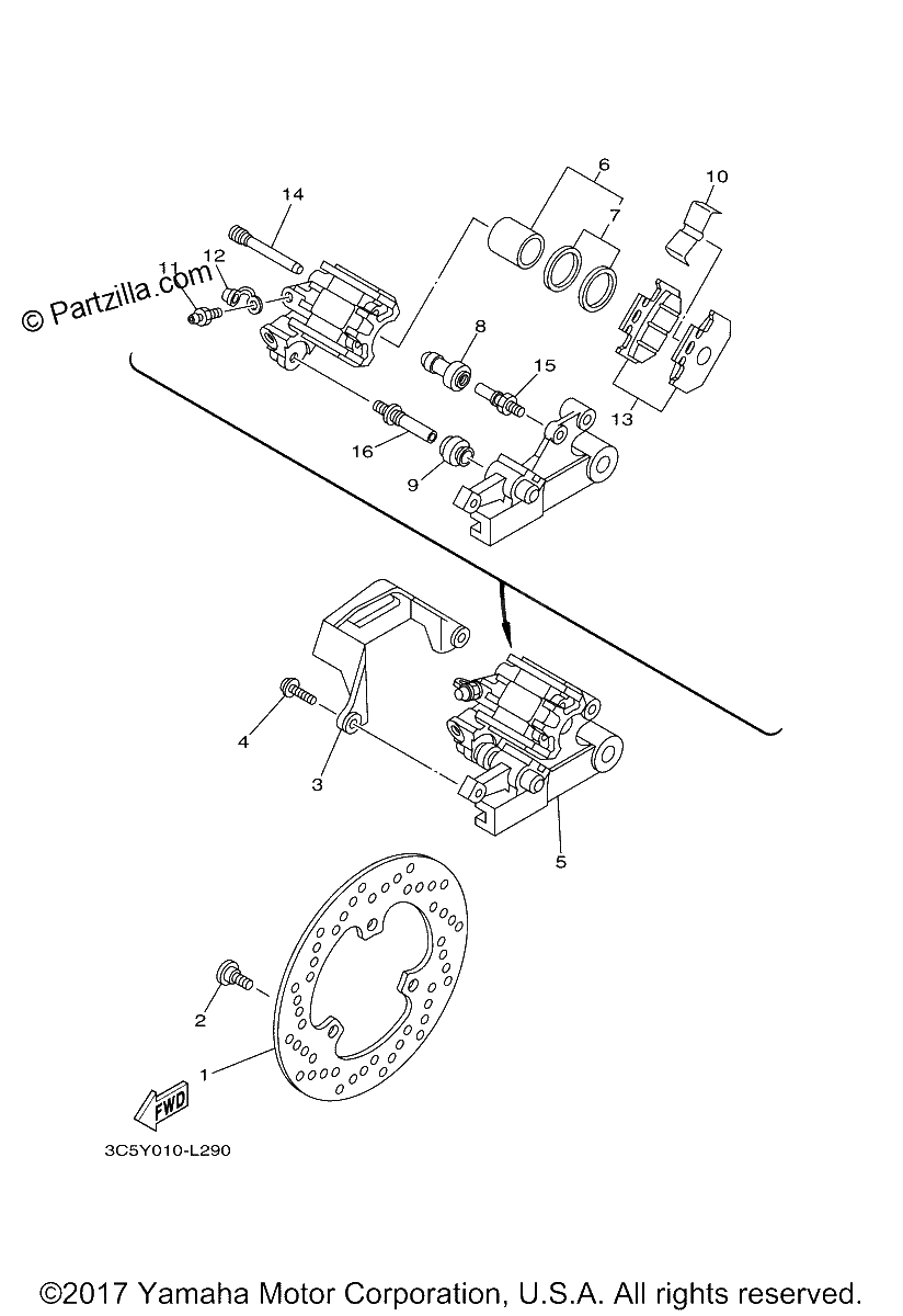 Diagrama de REAR BRAKE CALIPER