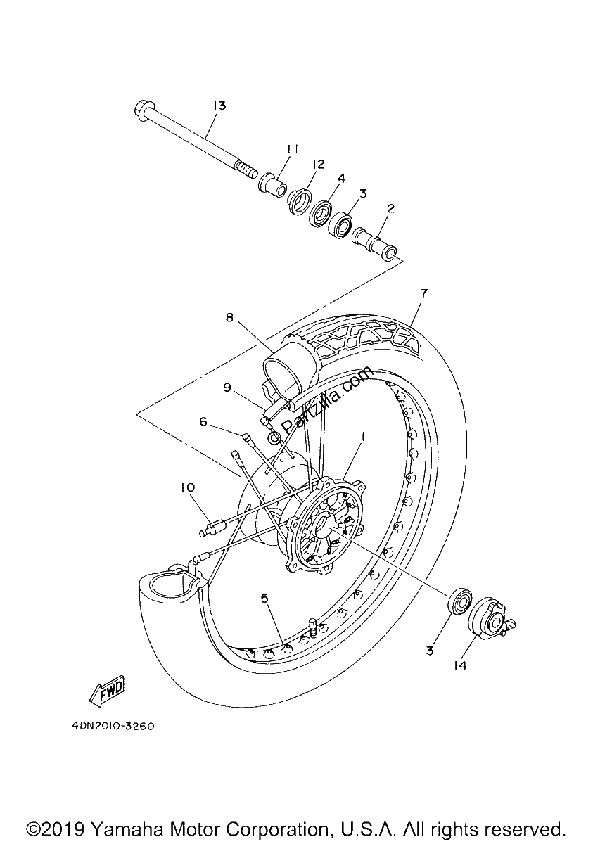 Diagrama de FRONT WHEEL