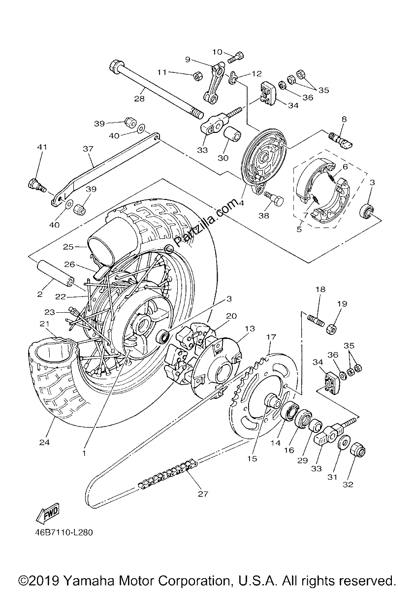 Diagrama de REAR WHEEL