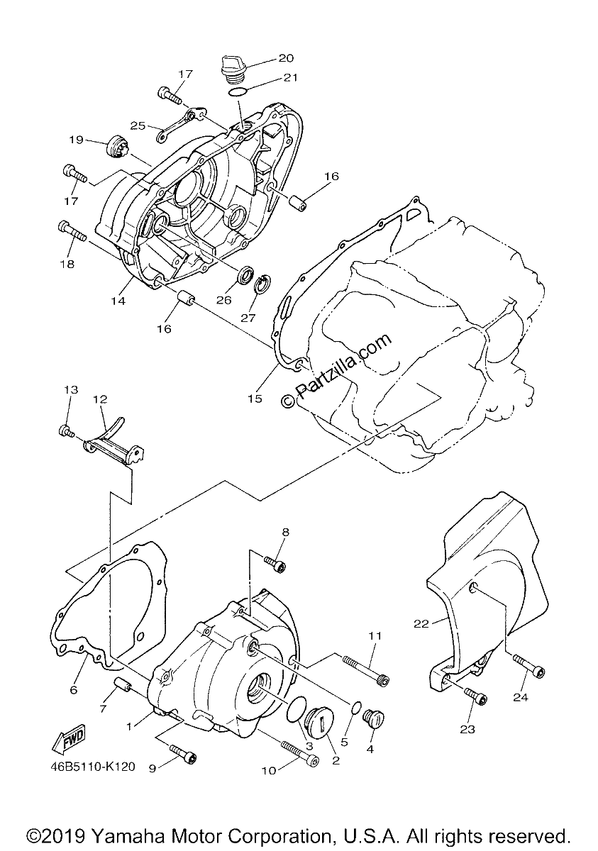 Diagrama de CRANKCASE COVER 1