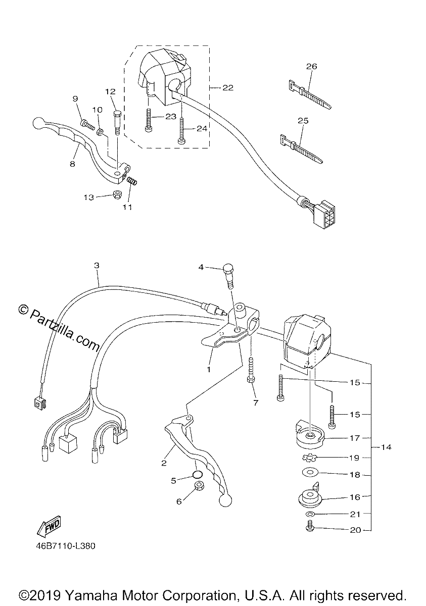 Diagrama de HANDLE SWITCH LEVER
