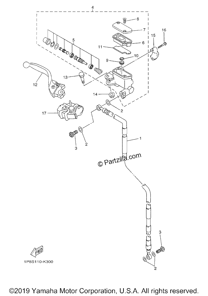 Diagrama de FRONT MASTER CYLINDER