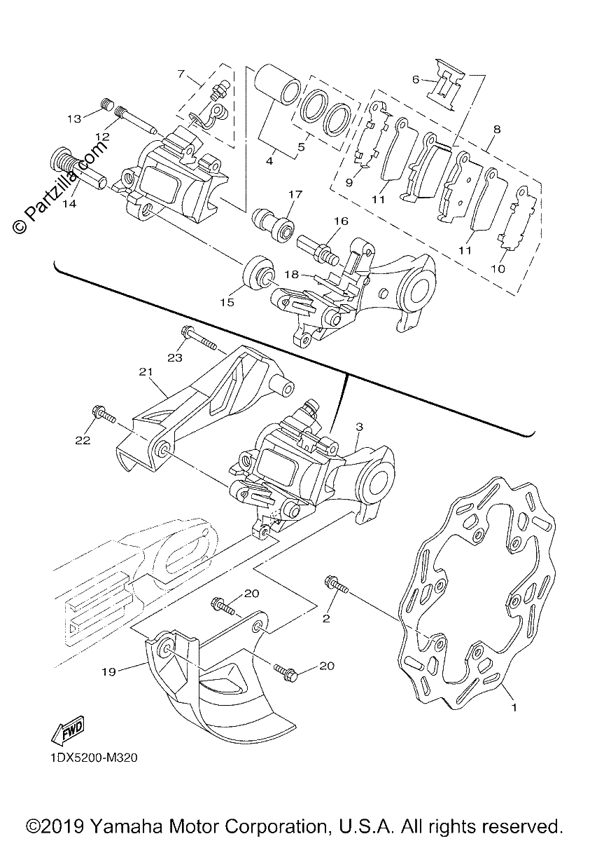 Diagrama de REAR BRAKE CALIPER