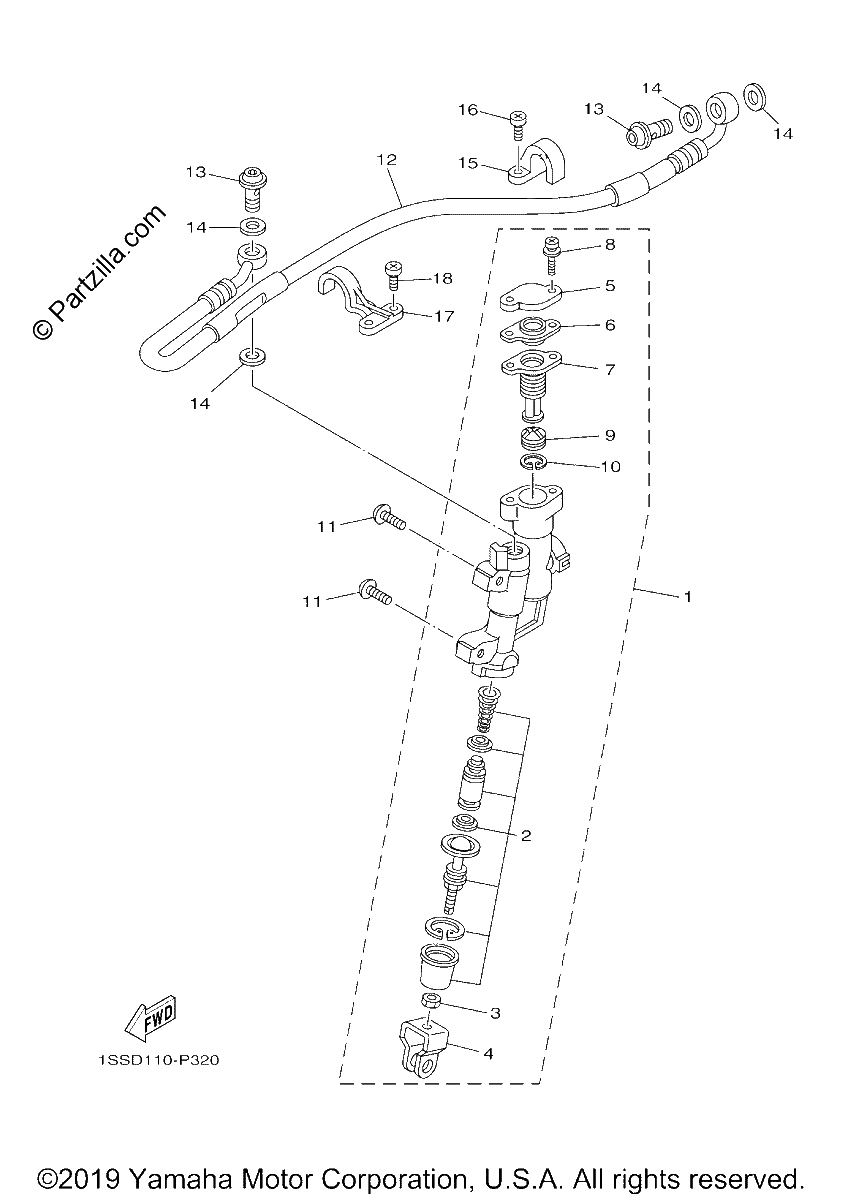 Diagrama de REAR MASTER CYLINDER