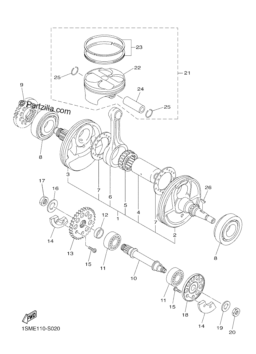 Diagrama de CRANKSHAFT PISTON