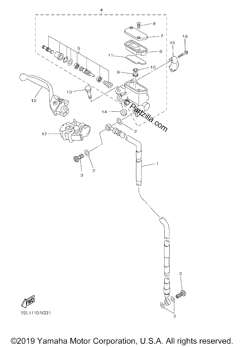 Diagrama de FRONT MASTER CYLINDER