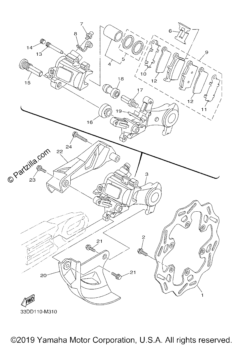 Diagrama de REAR BRAKE CALIPER