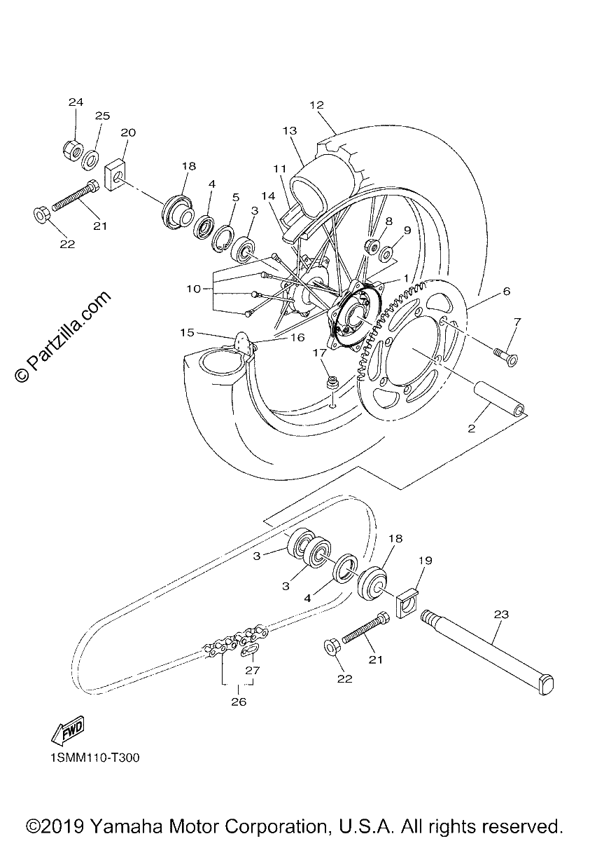 Diagrama de REAR WHEEL
