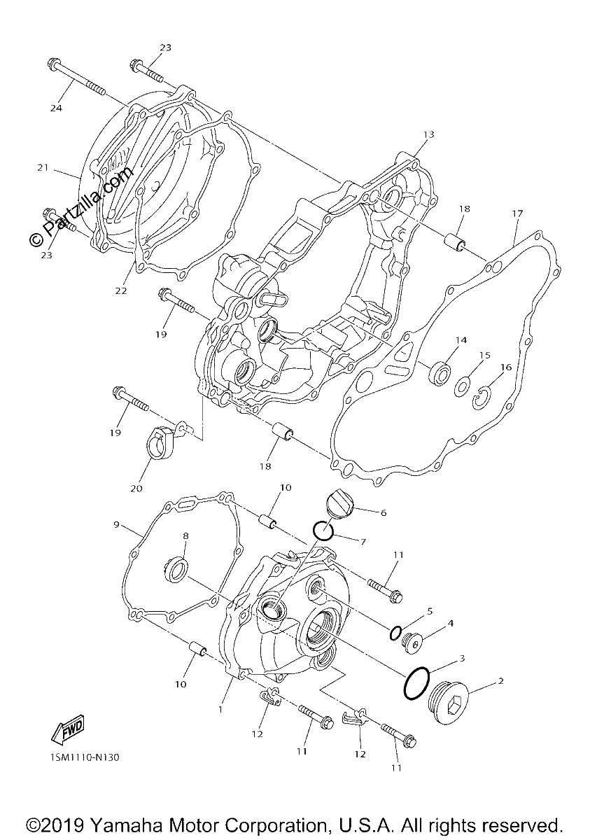 Diagrama de CRANKCASE COVER 1