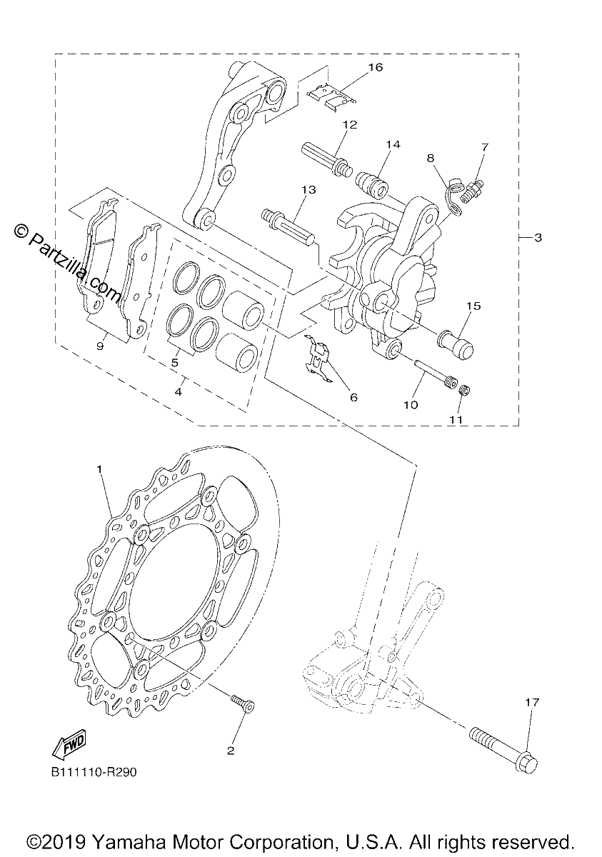 Diagrama de FRONT BRAKE CALIPER