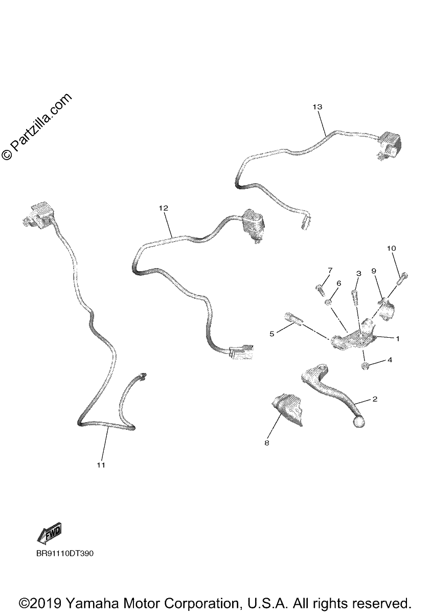 Diagrama de HANDLE SWITCH LEVER