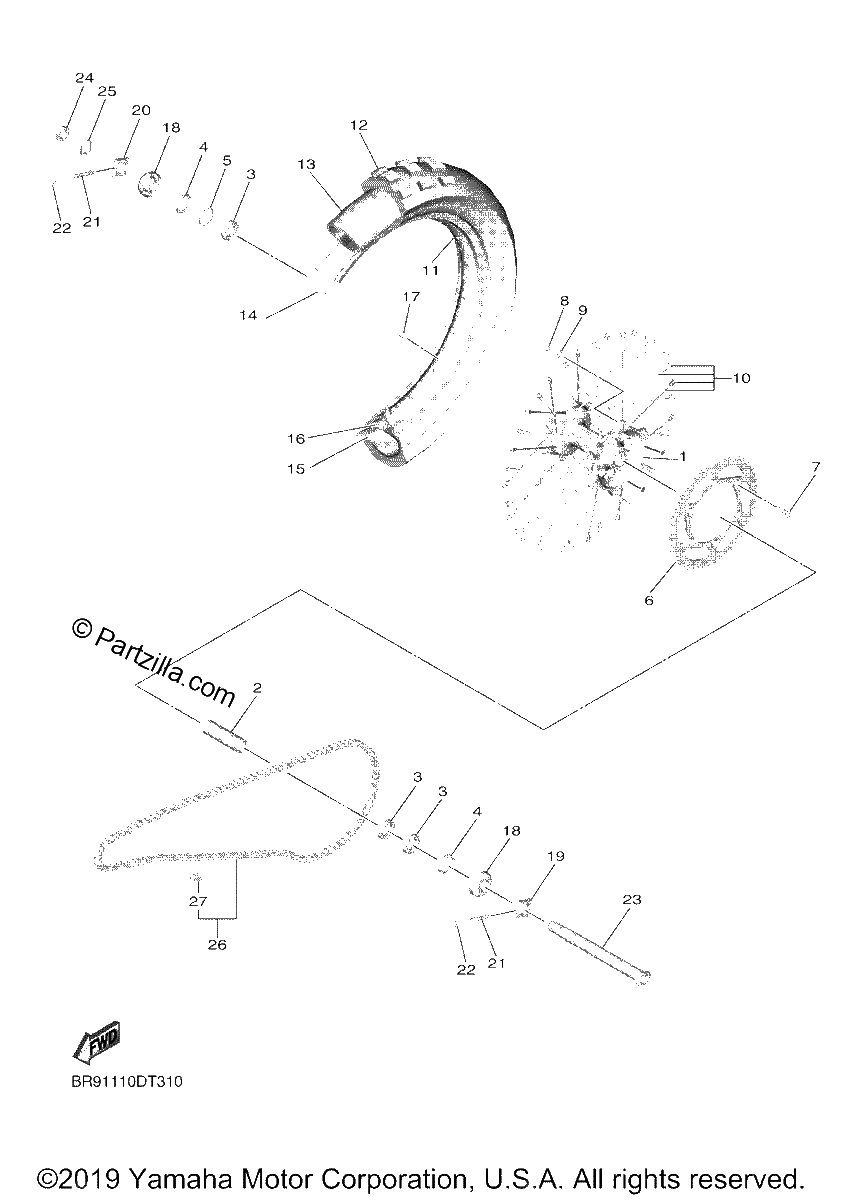 Diagrama de REAR WHEEL